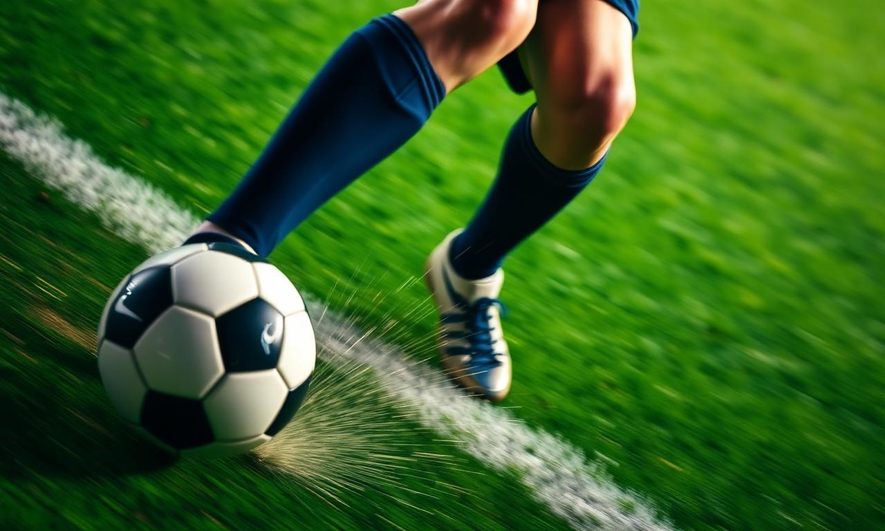 Jogador chutando a bola